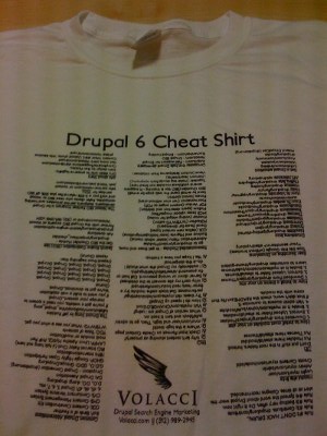 Drupal 6 Cheat Shirt - Volacci.com