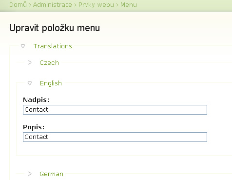 Prelozeni menu