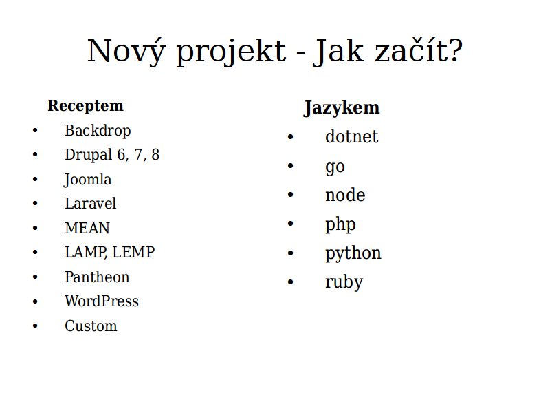 Nový projekt - Jak začít?