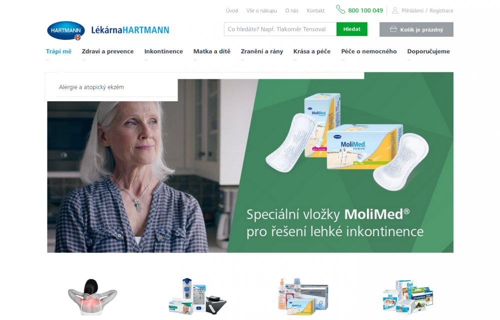Lékárna Hartmann frontpage