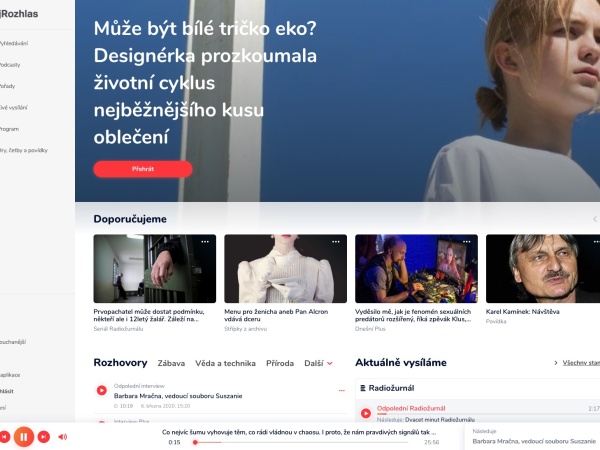 můjRozhlas - homepage