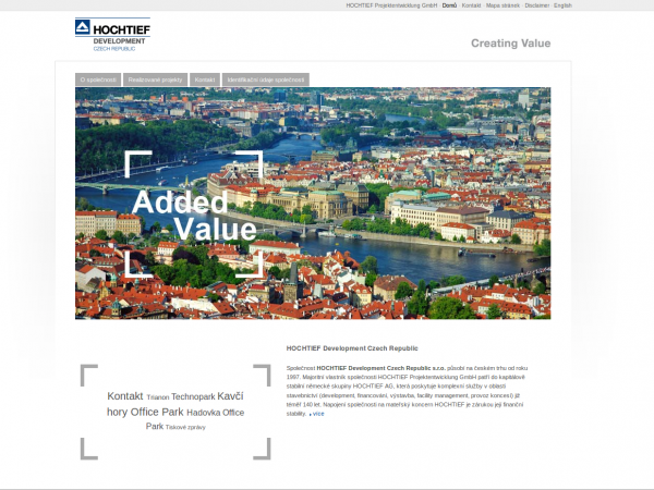 Hochtief Development frontpage