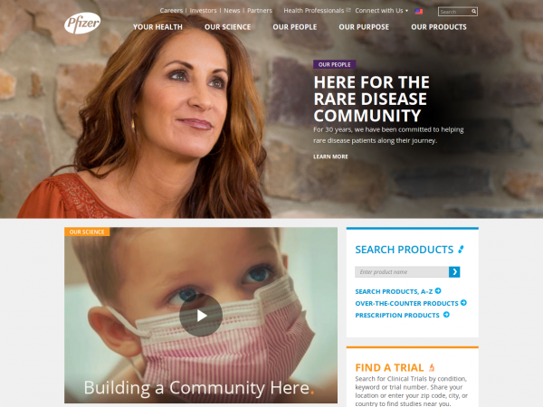 Pfizer frontpage